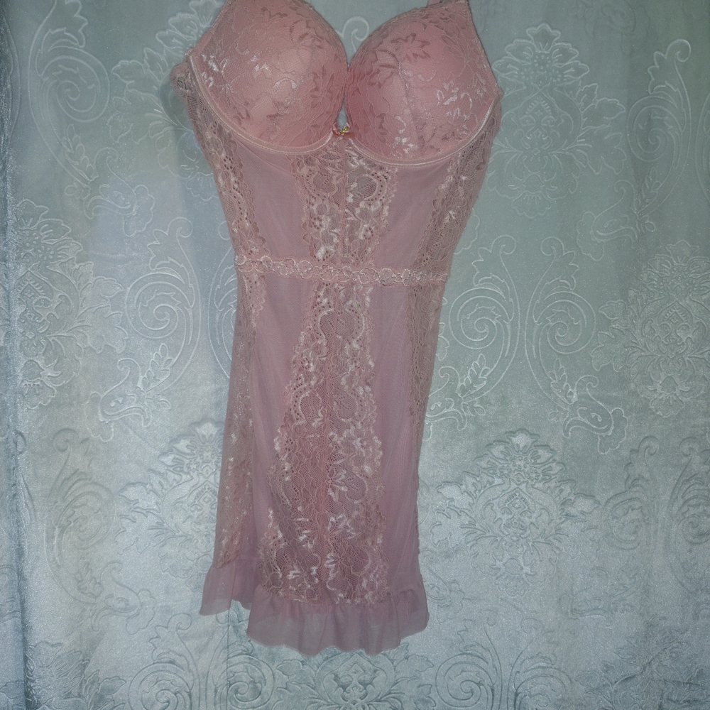 Daisy Fuentes Pink Lace Chemise